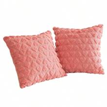 1 vỏ gối thiết kế hình trái tim ngày lễ tình nhân, vỏ gối vuông đơn giản và lãng mạn, thích hợp cho phòng khách, trang trí phòng ngủ, mọi mùa - Màu Hồng  Dưa hấu - Xem 3
