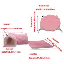 Sugar Glider Double-Layer Hammock Ferret Hideaway Tunnel House Pet Cushion Combo - Multicolor - View 21
