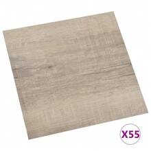 Self Adhesive PVC Flooring Planks 55 Pack 5.11 Meters Taupe Color Durable Easy Install - Brown - View 2