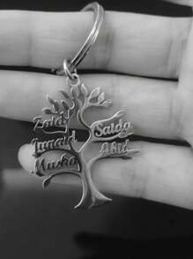 Personalized Genealogy Keychain - Custom Name Engraved On Stylish Stainless Steel Keyring,Christmas Gift Supplies