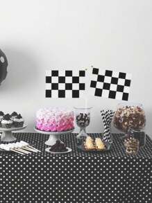 5/10/20/30/100pcs Black And White Checkered Racing Baton Flag, Small Mini Racing Handheld Baton Flag, Used For Racing Decoration Products, Racing Parties, Racing Atmosphere Party Decoration