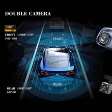 ASAWIN 4.5 In Rearview Mirror Recorder Hd 1080p Rearview Mirror Automobile Dash Cam Dual Lens Video Recorder Automobile DVR Night Vision Loop Recording