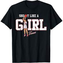 Vintage Shoot Like A Girl Basketball Women Player Sport T-Shirt Basketball Girls Women Kids T-Shirt Daily T-Shirt Women Kids Girls T-Shirt
