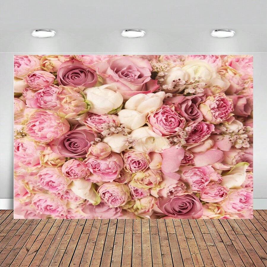 Pink Red Rose Flowers Photography Backdrop Valentine's Day Photo ...