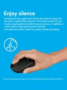 B330 Wireless Mouse Wireless Office Mute Mouse Right Hand Ergonomic Mouse M330 External Usb Wireless Mouse Battery Laptop Desktop - Black - View 2