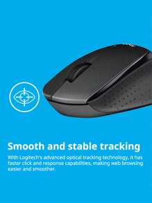 B330 Wireless Mouse Wireless Office Mute Mouse Right Hand Ergonomic Mouse M330 External Usb Wireless Mouse Battery Laptop Desktop - Black - View 5