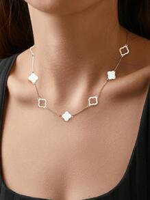SYMFNY 1 SET de 2 pièces Bracelet et collier en argent sterling 925 de fleur creuse brillante de haute qualité. Accessoires de bijoux de luxe et de haute qualité pour la Saint-Valentin