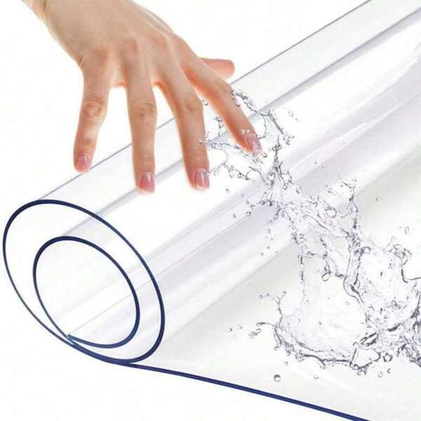 1 pezzo Tovaglietta da tavola in PVC trasparente morbido e spesso 1,0 mm, di alta qualità, non lavabile, impermeabile, resistente al calore, semplice ed elegante, adatta per tovaglia da tavola da pranzo di casa e hotel, tovaglia per tavolino da tè, tovaglia da tavola domestica