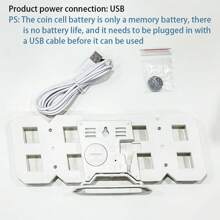 Đồng hồ để bàn 1 chiếc có màn hình kỹ thuật số phát sáng 3D, treo tường, im lặng, cảm biến ánh sáng thông minh, trang trí nhà tối giản, đồng hồ báo thức điện tử cho học sinh, trang trí nhà, đồng hồ kỹ thuật số trang trí phòng, trang trí phòng ngủ, trang trí ký túc xá, trở lại trường, trang trí trường học, bất ngờ ở trường - Máy màu trắng ánh sáng trắng - Xem 11