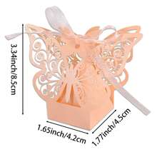 50 piezas Caja de chocolate con forma de mariposa cortada con láser, caja de regalo con mariposa de unicolor, caja de caramelos para boda, bolsa de caramelos de regalo, embalaje de caramelos para fiesta en caja de papel con mariposa, precio talla grande bajo, suministros para pequeños negocios, caja de regalo, decoración de boda, boda, caja de regalo, suministros de boda