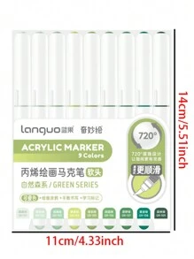 9/126 pièces Stylos de peinture acrylique vibrants - Embouts de brosse doux, à base d'eau, séchage rapide, pouvant être mélangés et résistants à la lumière - Idéal pour la peinture sur canevas, pierres, bois, verre, céramique, tissu, DIY, Halloween et idées de cadeaux de Noël pour la rentrée scolaire