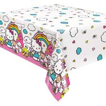 Sanrio 2pcs Sanrio Unique Hello Kitty Birthday Decorations - Rectangular Plastic Hello Kitty Tablecloth