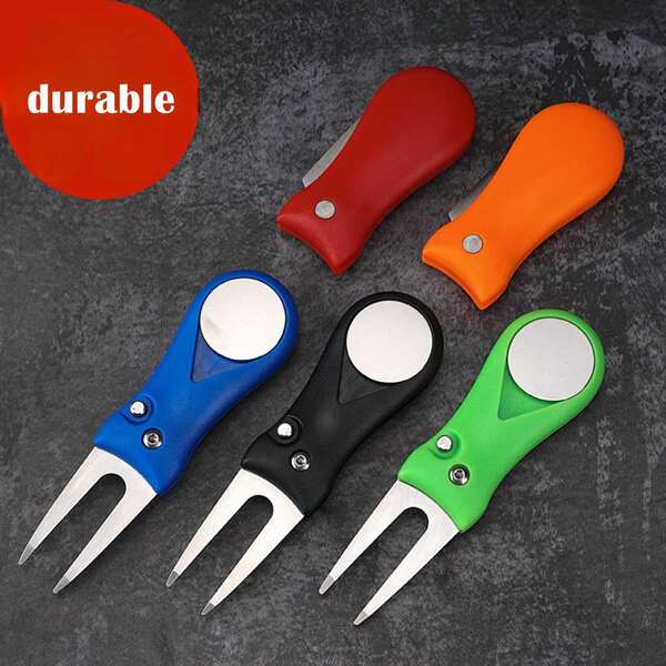 New Mini Divot Repair Tool, Stainless Steel Material, Durable, One-Click Quick Open, Portable, Suitable For Golf Course Lawn Repair, Compact Folding Small Tool