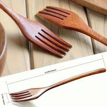 1/2pcs Wooden Spoon And Fork Set, Utensils For Food, Dessert, Soup, Salad, Fruit, Travel Cutlery, Pasta Fork, Mixing Utensils, Kitchen Gadgets, Mother's Day Gift, Suitable For Family Gatherings,School Supplies