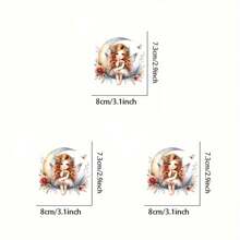 1/2/3pcs Moon Fairy Pressed Cloth Embroidered Piece, Plastic Material, Casual Style Suitable For DIY T-Shirts, Hoodies, Jeans, Backpacks And Cushions Decoration, Washable And Easy To Attach