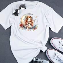 1/2/3pcs Moon Fairy Pressed Cloth Embroidered Piece, Plastic Material, Casual Style Suitable For DIY T-Shirts, Hoodies, Jeans, Backpacks And Cushions Decoration, Washable And Easy To Attach