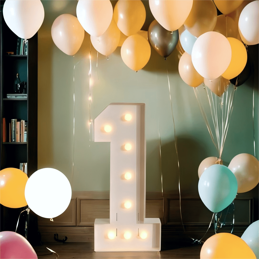 1 jeu de numéros de marquise de 73cm, numéros lumineux, numéros de marquise 9, numéros lumineux blanc chaud pour la fête, grands numéros, décorations de fête d'anniversaire, grand carton, décoration d'anniversaire