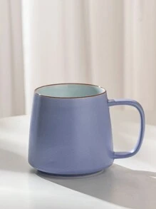 كوب سيراميك واحد، كوب قهوة من الفخار الخشن ، كوب شرب ماء للأزواج، مع مقبض خشبي، للاستخدام المنزلي أو المكتبي أو الاجتماعات