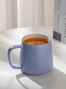 كوب سيراميك واحد، كوب قهوة من الفخار الخشن ، كوب شرب ماء للأزواج، مع مقبض خشبي، للاستخدام المنزلي أو المكتبي أو الاجتماعات