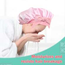 Juego de 4 piezas para el cuidado del cabello rizado: 1 gorro de satén ajustable con cordón - apto para mujeres y hombres, protege el cabello contra el encrespamiento y la rotura; 3 rizadores de cabello sin calor, palitos de peinado DIY aptos para todo tipo de cabello