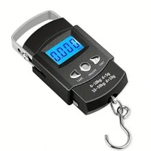 1 pieza Báscula de mano portátil electrónica, mini báscula para equipaje con regla, báscula para bolsa de pesca
