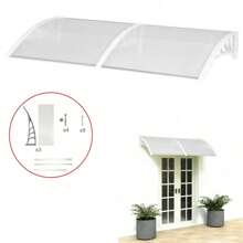 Patio Porch Rain Cover Shade Over Door Awning Canopy Porch Window Front Back - White - View 11