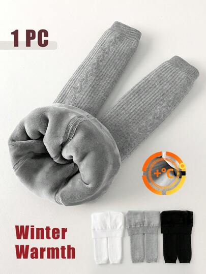 1 条装 幼儿女童冬季保暖内衬打底裤 儿童保暖全长裤 女童加厚弹力裤 宝宝幼儿打底裤袜 保暖