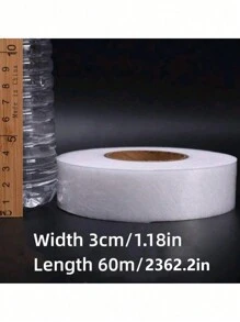 1/2 卷 60 米熨烫式卷边胶带、双面粘合衬、热熔织物粘合网、不含用于服装的无纺布热熔胶布、薄胶网膜底部卷边胶带、非常适合粘合和工艺项目、无纺布装饰带、白色双面 DIY 胶带（用于缝纫用品） - 彩色 - 查看 10