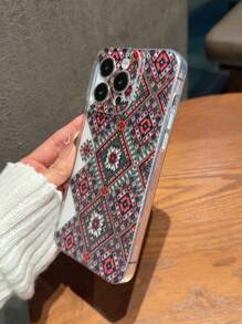 透明TPU几何图案防震手机壳，兼容苹果手机，国际版，非国内版 - 多色 - 查看 3