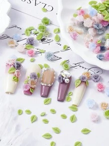 100Pieces 3D Flowers Rose Nail Art Charms Glow In The Dark Resin Camellia Nail Art Stud Jewelry For Women DIY Crafts Manicures Tips Nail Decorations Nails