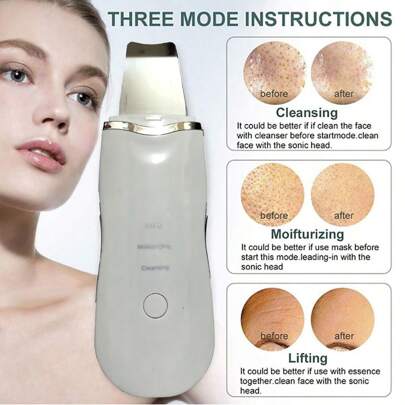 白色面部刮痧板，面部刮痧板，美容仪，个人护理产品，面部刮痧板，皮肤刮痧板，毛孔清洁器，黑头去除工具，用于深层清洁面部，护肤工具，家居学习用品和旅行配件