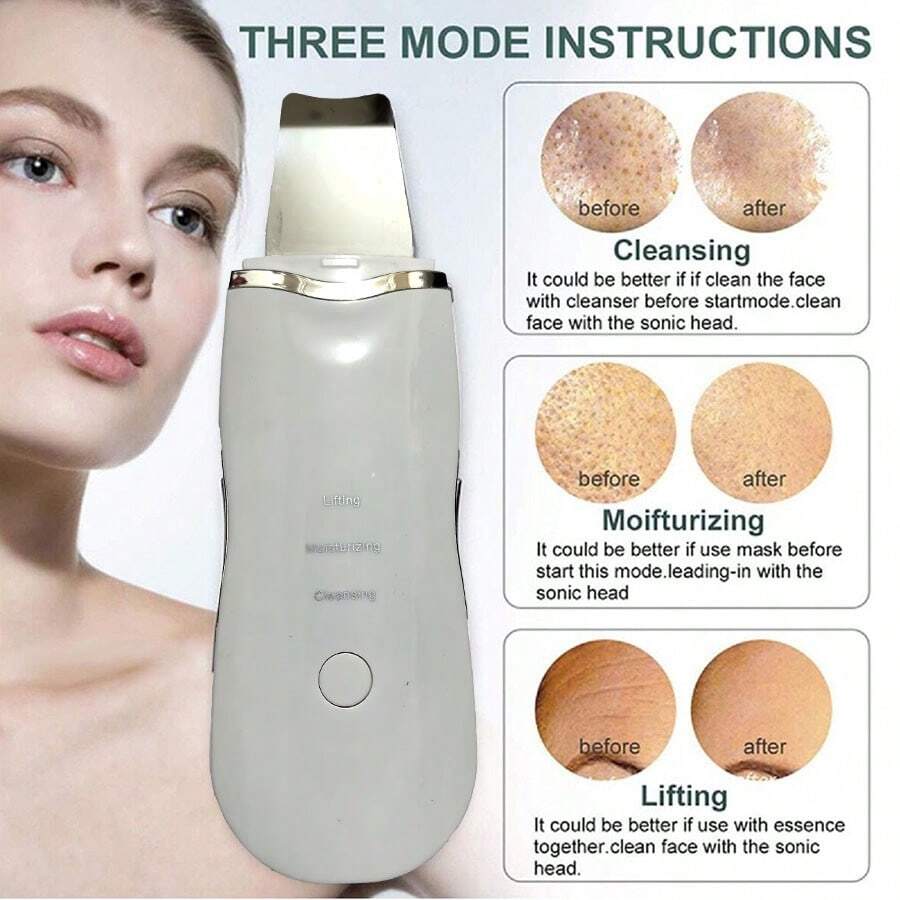 白色面部刮痧板，面部刮痧板，美容仪，个人护理产品，面部刮痧板，皮肤刮痧板，毛孔清洁器，黑头去除工具，用于深层清洁面部，护肤工具，家居学习用品和旅行配件