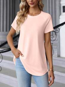 Womens Oversized T Shirts Short Sleeve Tunic Tops Crew Neck T-Shirts Summer Casual Loose Fit Basic Tee