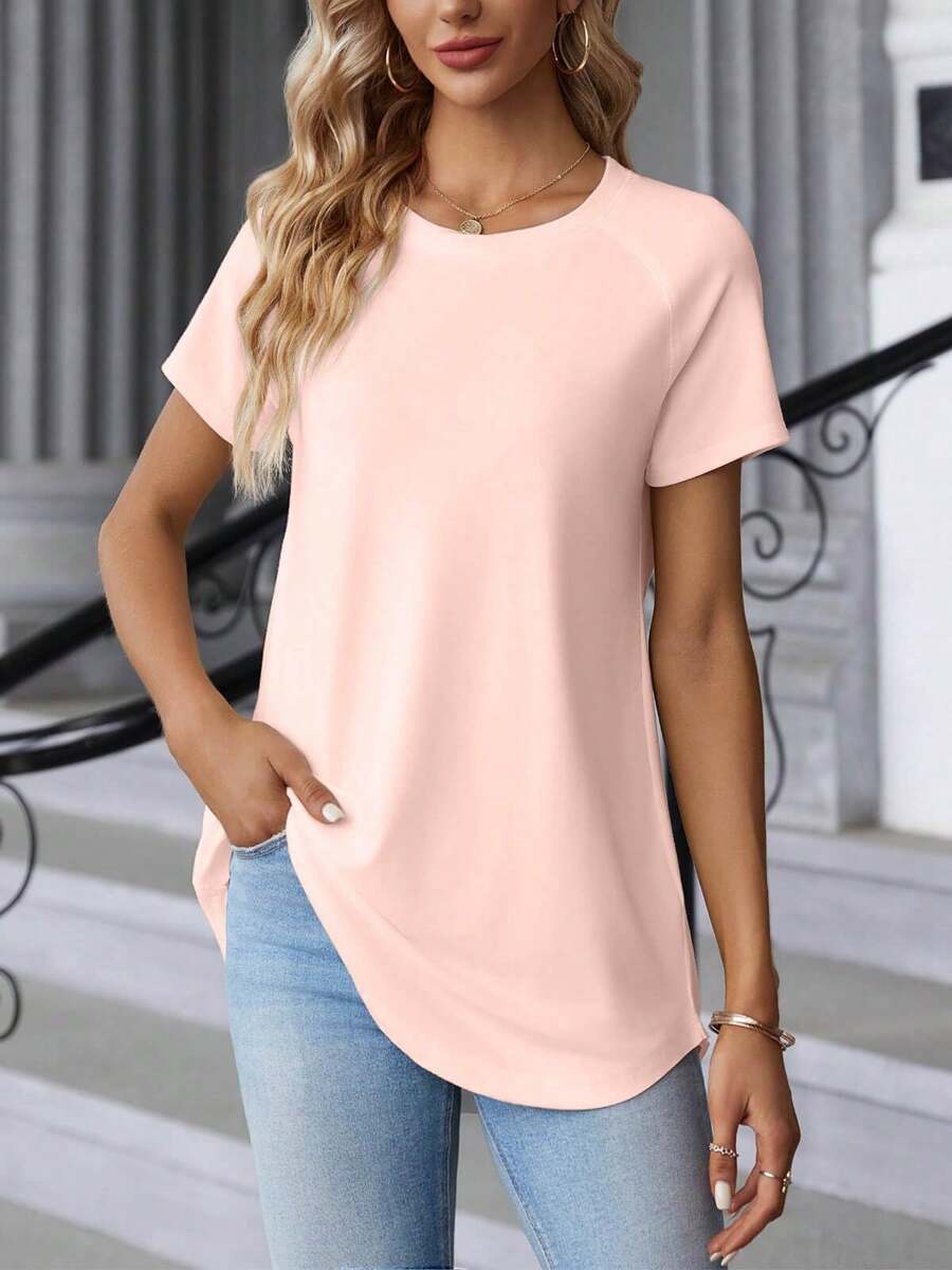Womens Oversized T Shirts Short Sleeve Tunic Tops Crew Neck T-Shirts Summer Casual Loose Fit Basic Tee