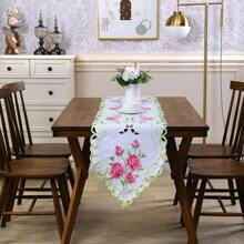 1PC, Aleer de masă din poliester brodat-Design scobit manual, potrivit pentru camere de zi, bucătării, petreceri, foarte potrivit pentru decorarea casei de vacanță și a cateringului.