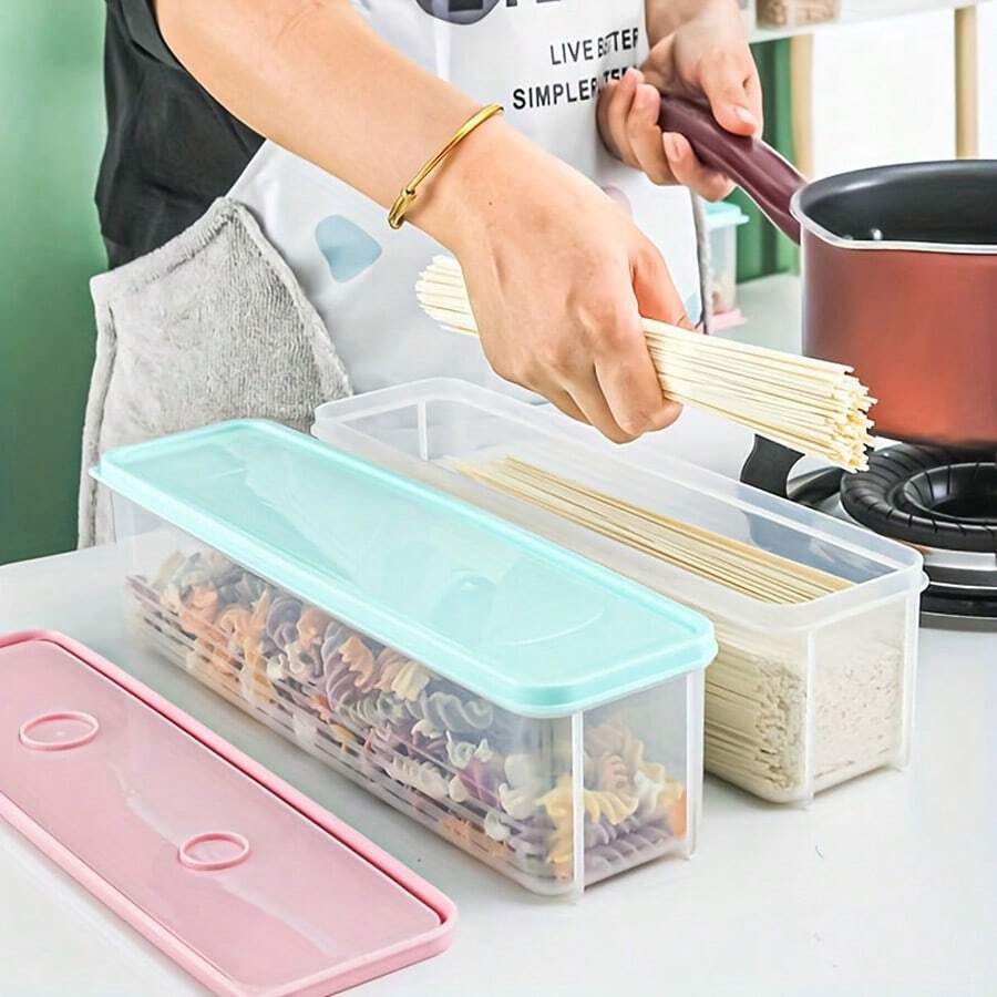1 Set Of Noodle Portion Adjuster, Multipurpose Noodle Strainer Spoon, Storage Box Noodle Container, Suitable For Regular Noodles, Vermicelli, Rice Noodles, Pasta Etc. - Multicolor - View 1