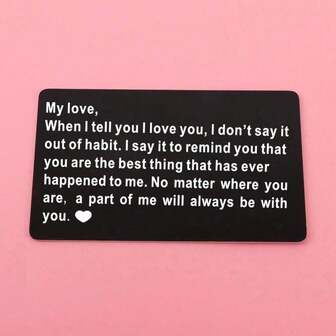 1pc Engraved Wallet Inserts, Wedding Gifts For Men, To My Love Metal Wallet Card, Birthday Gift For Him, Anniversary Card For Boyfriend Husband