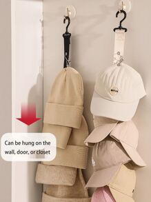 1/2/3pcs A Multi-Colored Hat Storage Organizer For Men And Women, Rack With Multiple Clips Closet Hanging Cap Organizer, 16 Baseball Cap Rack, For Closets And Cabinet Doors