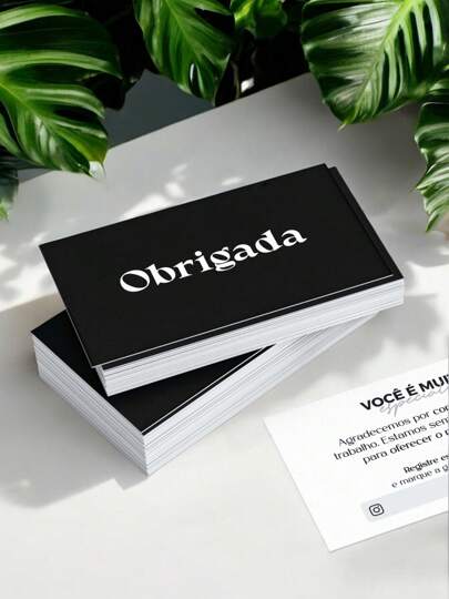 Mini Cartão Postal de Agradecimento ao Cliente - Obrigado por Comprar - 9x5 - Preto