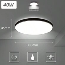 CANMEIJIA 1 đèn trần LED, đèn trần lắp âm phòng khách trang trí nhà cửa, đèn trần hiện đại, khung tròn màu đen, 220V, thích hợp cho phòng khách/phòng ngủ/bếp/phòng tắm/nhà/hiên/gác xép/phòng học/hành lang/gara/phòng vệ sinh/văn phòng, chọn kích thước phù hợp theo nhu cầu sử dụng - Đèn trần LED khung đen - Xem 19