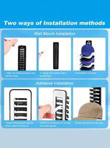Hat Organizer For Baseball Caps, Hat Rack For Wall With Strong Adhesive Hold Up To 20 Hats, Hat Hanger Holder Display For Door Closet, Cap Organizer Storage Multilayer Two Mounting Option, Gender Reveal Party, Perfect For Birthdays, Weddings, Parties, The Perfect Gift For Colleagues, Friends, And Family, Back To School