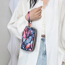 1pc Women's Clutch Wallet, Large Capacity 3-Zipper Handbag, Daily Makeup Pouch, Can Hold Keys & Coins - Multicolor - View 2