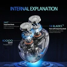 2024 New Upgrade Pocket Shaver, Model Rechargeable Dual-Head Electric Shaver, Mini Portable Electric Shaver, USB Electric Razor For Men, Pocket Size Washable Electric Razor(Grey) - Grey - View 6