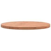 Solid Beech Wood Round Table Top 50x2.5 Cm Durable Natural Finish Ideal For DIY Projects - Brown - View 5