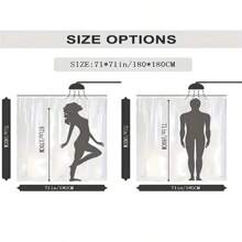 1/4 件创意老虎与玫瑰花卉防水浴帘套装，情人节、冬季、新年、节日家居装饰，奢华浴室配件，防水，可机洗，含 12 个挂钩，必备浴室装饰，浴缸分隔器，易于清洁的设计，带来清爽的浴室体验，秋季装饰，返校 - 黑色 - 查看 9