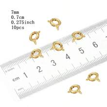 10 件/50 件/100 件不锈钢圆形弹簧扣连接器，适用于 DIY 珠宝制作手链、项链、脚链