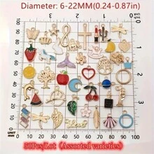 WGRXIRANYKM 20/50 Stücke/Lot gemischte Cartoon Tier Baum Email kreative Charms, hochwertige Perlen für Schmuckherstellung, DIY Anhänger, Halskette, Armband, Ohrringe, Ketten, Dekorationszubehör