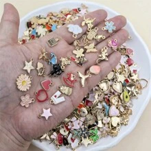 WGRXIRANYKM 20/50 Stücke/Lot gemischte Cartoon Tier Baum Email kreative Charms, hochwertige Perlen für Schmuckherstellung, DIY Anhänger, Halskette, Armband, Ohrringe, Ketten, Dekorationszubehör