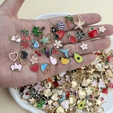WGRXIRANYKM 20/50 Stücke/Lot gemischte Cartoon Tier Baum Email kreative Charms, hochwertige Perlen für Schmuckherstellung, DIY Anhänger, Halskette, Armband, Ohrringe, Ketten, Dekorationszubehör