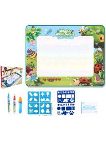 Reusable Magic Doodle Mat And Water Drawing Canvas For Kids - Mess-Free Painting Fun, Portable Art Playset, Educational Toy With Alphabet And Numbers Design